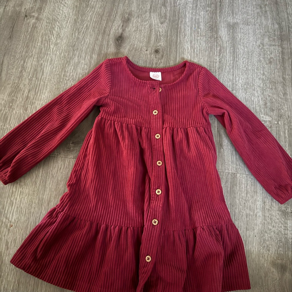 Wonder Nation Maroon Corduroy Kids Dress